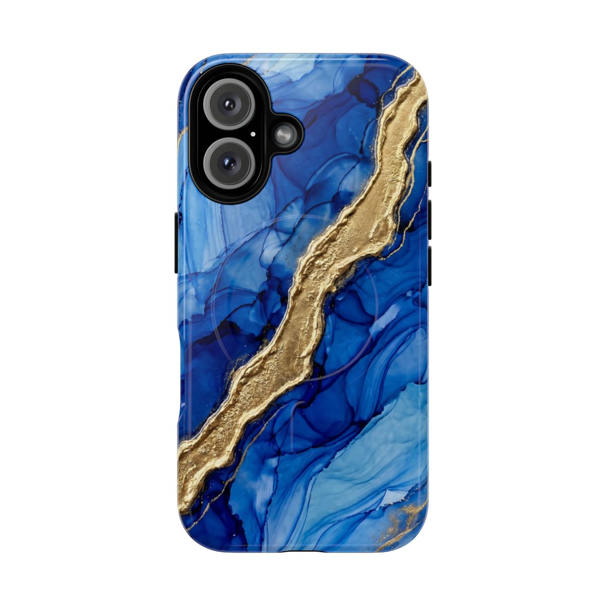 Blue Gold Marble Phone Case – Luxury Sapphire Geode Ink Art Design