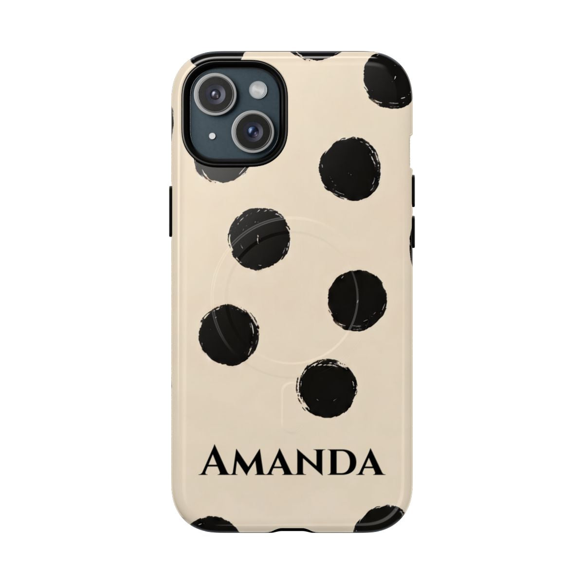 Personalized Polka Dot Phone Case – Custom Name Modern Abstract Aesthetic