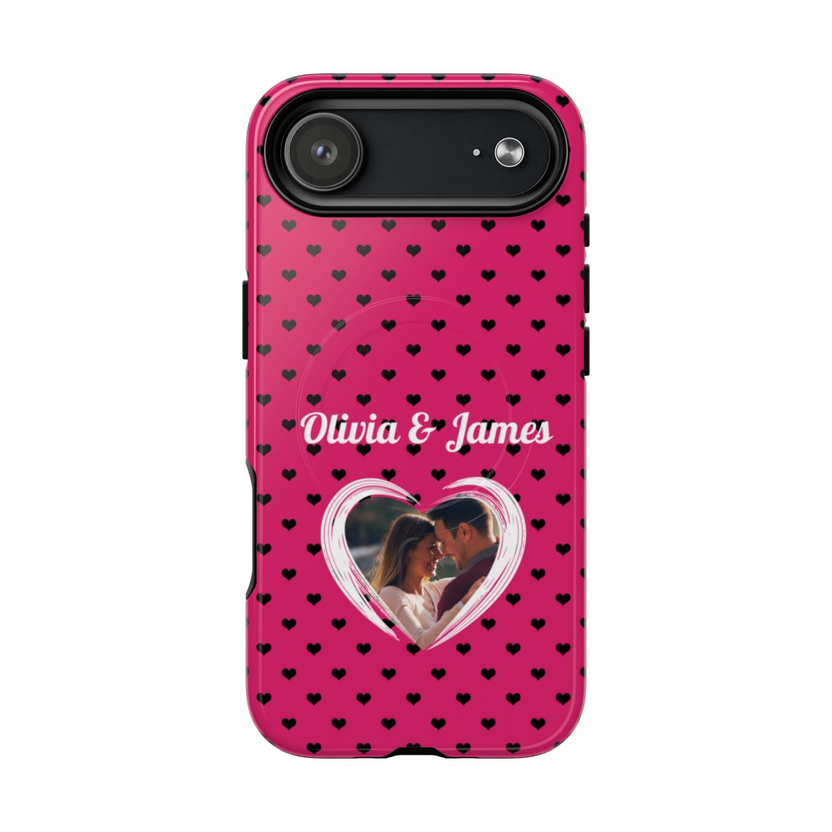 Personalized Photo Pink Heart Phone Case - Custom Photo & Name