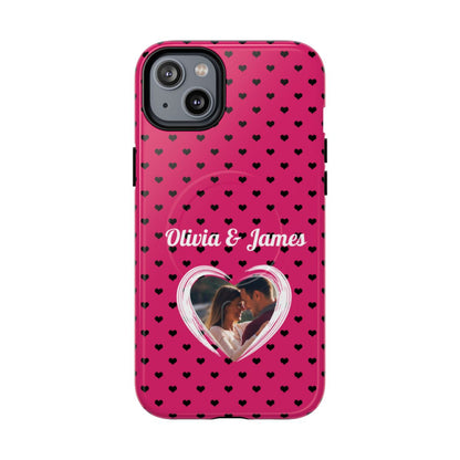 Personalized Photo Pink Heart Phone Case - Custom Photo & Name