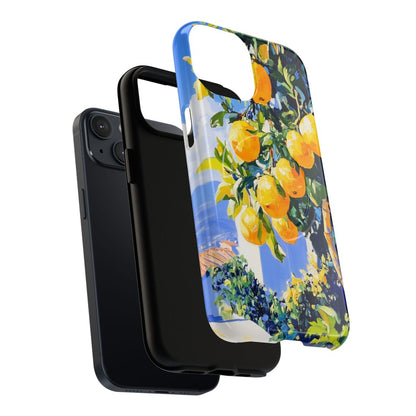 Tuscan Lemon Orchard Phone Case - Mediterranean Oil Painting