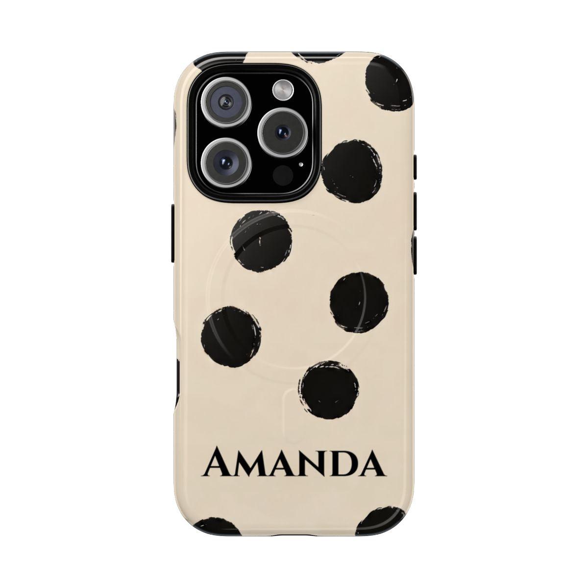 Personalized Polka Dot Phone Case – Custom Name Modern Abstract Aesthetic
