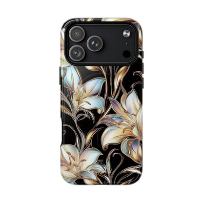 Midnight Floral Silk Lily Phone Case