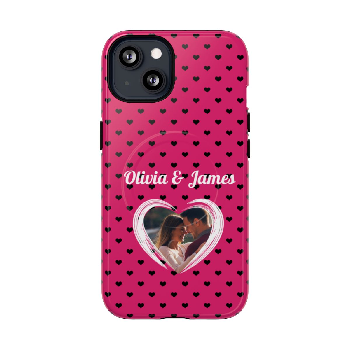 Personalized Photo Pink Heart Phone Case - Custom Photo & Name