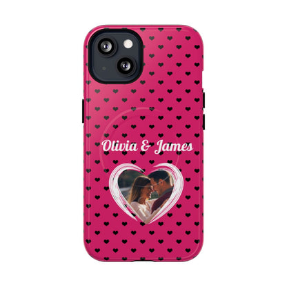 Personalized Photo Pink Heart Phone Case - Custom Photo & Name