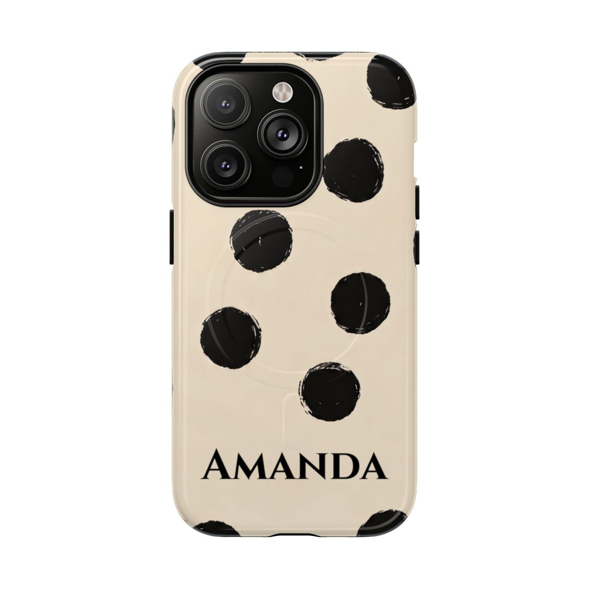 Personalized Polka Dot Phone Case – Custom Name Modern Abstract Aesthetic