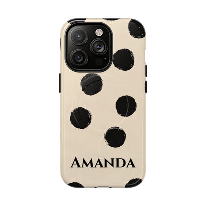 Personalized Polka Dot Phone Case – Custom Name Modern Abstract Aesthetic