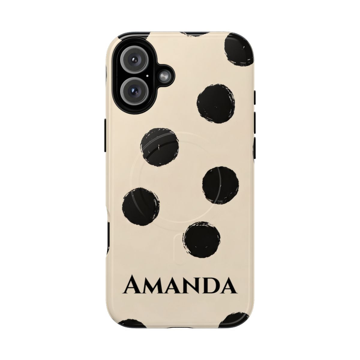 Personalized Polka Dot Phone Case – Custom Name Modern Abstract Aesthetic