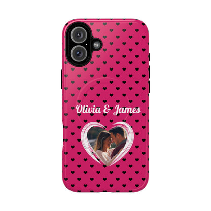 Personalized Photo Pink Heart Phone Case - Custom Photo & Name