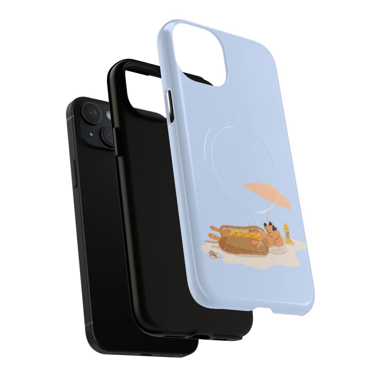 Funny Dachshund Phone Case – Minimalist Hot Dog Summer Aesthetic