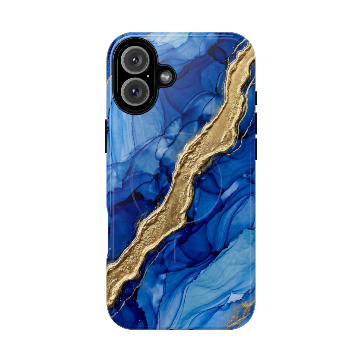 Blue Gold Marble Phone Case – Luxury Sapphire Geode Ink Art Design