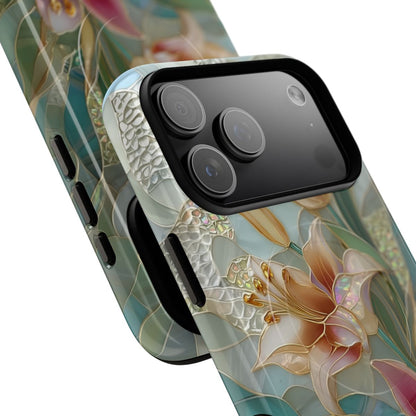 Mosaic Lily Phone Case - Stained Glass Floral Art