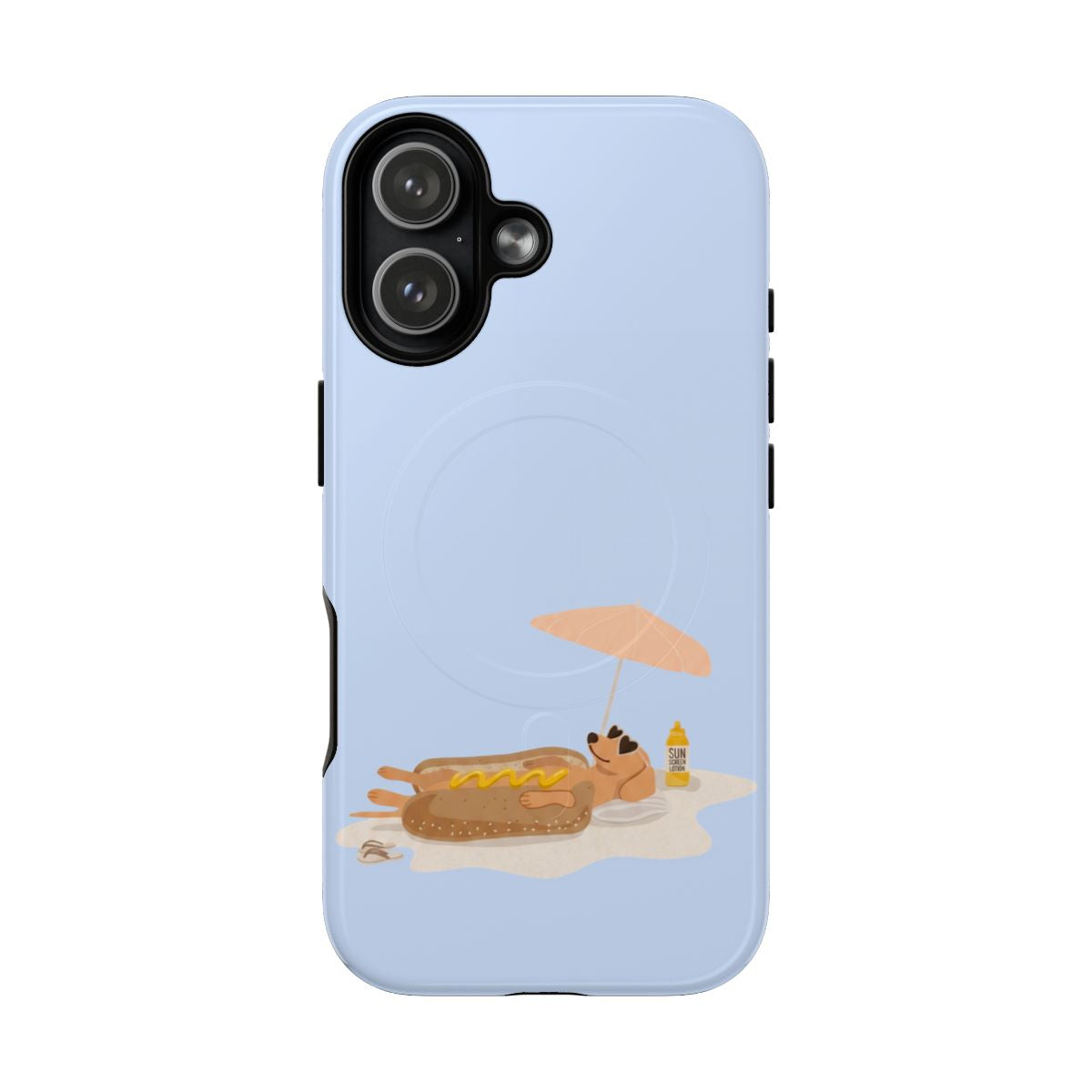 Funny Dachshund Phone Case – Minimalist Hot Dog Summer Aesthetic