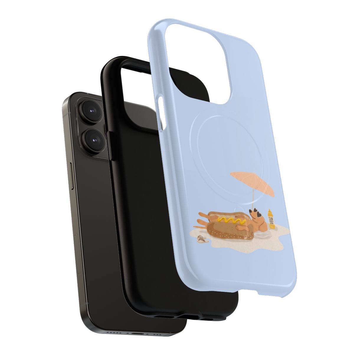 Funny Dachshund Phone Case – Minimalist Hot Dog Summer Aesthetic