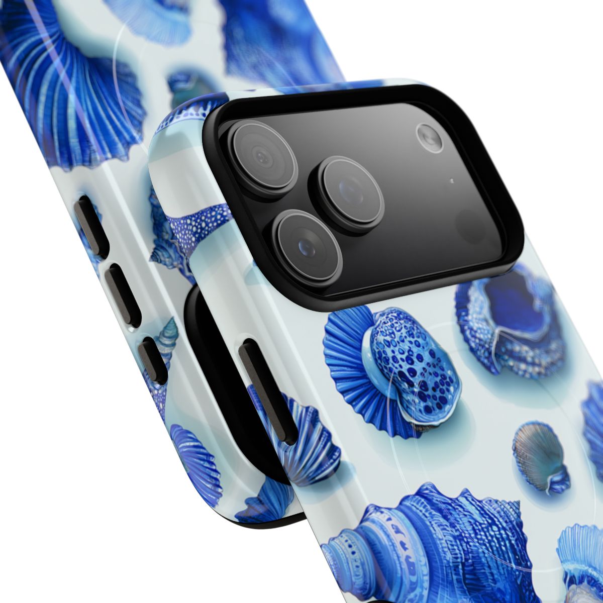 Deep Blue Shells Phone Case - Coastal Nautical Seashell Art