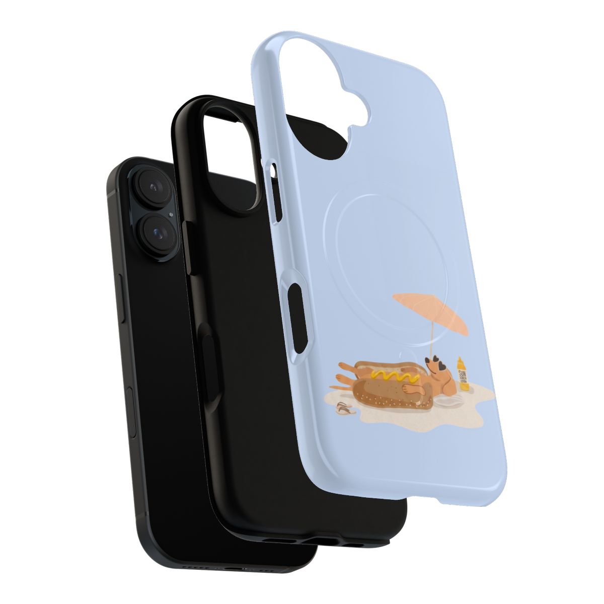 Funny Dachshund Phone Case – Minimalist Hot Dog Summer Aesthetic