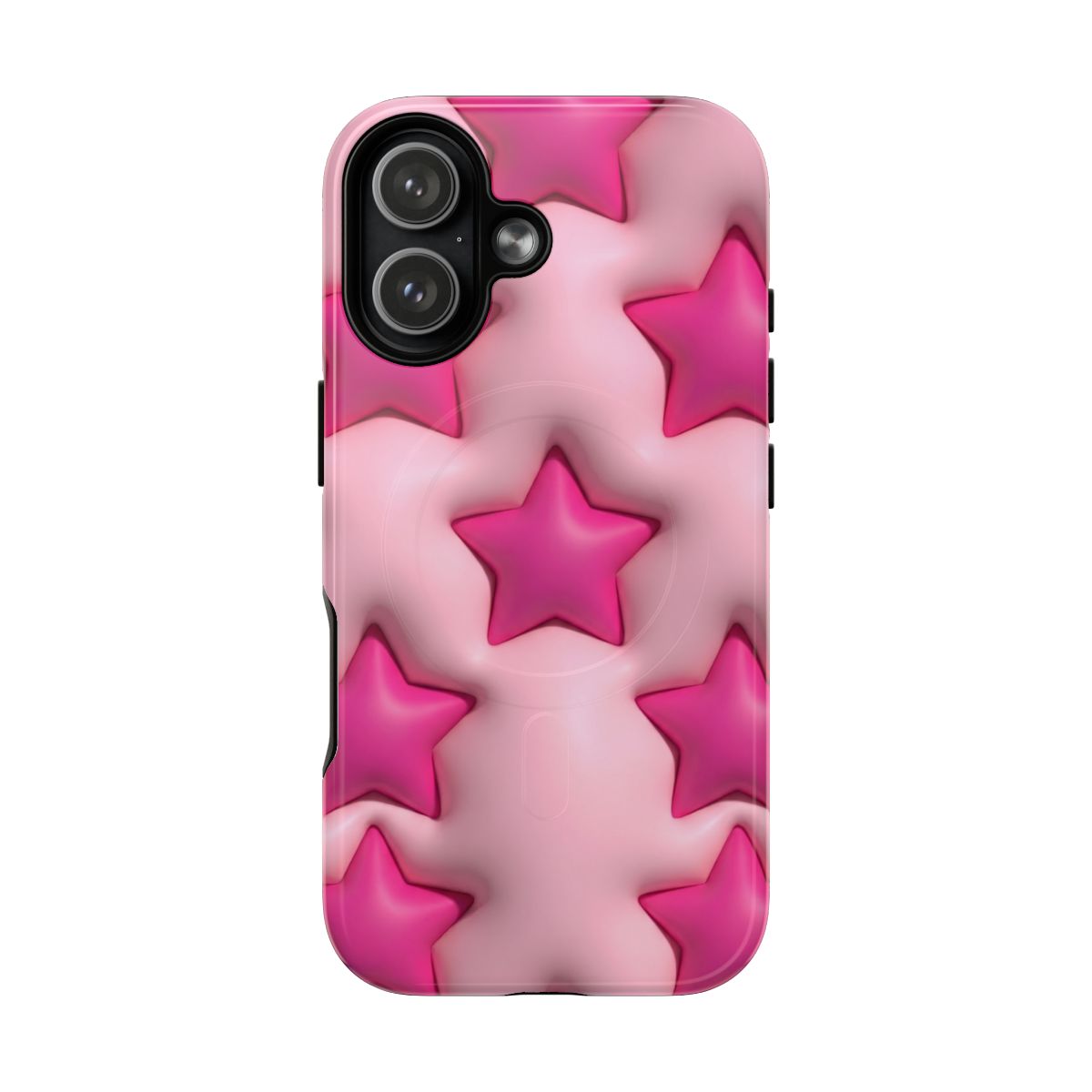 Pink Puffy Stars Aesthetic Phone Case - Cute Y2K Design