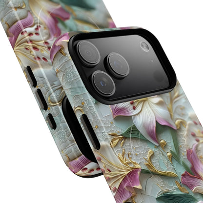 Enchanted Lily 3D Floral Phone Case - Textured Art