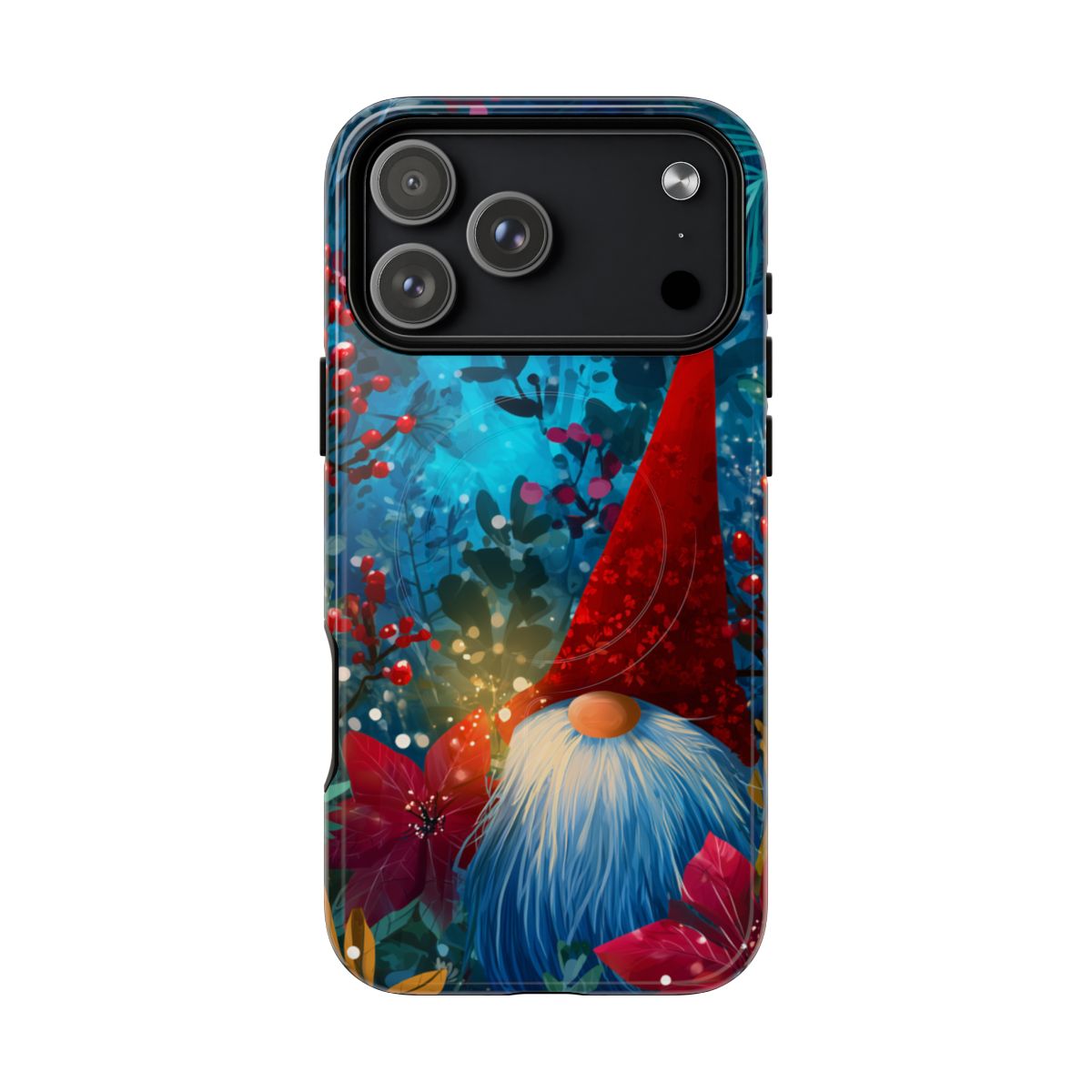 Enchanted Forest Gnome Phone Case - Whimsical Red Hat Garden Art