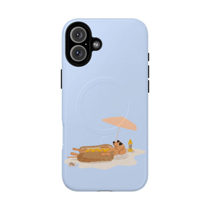 Funny Dachshund Phone Case – Minimalist Hot Dog Summer Aesthetic
