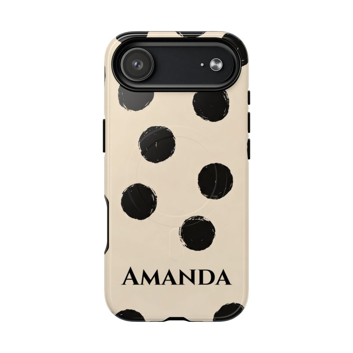 Personalized Polka Dot Phone Case – Custom Name Modern Abstract Aesthetic