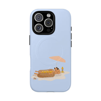 Funny Dachshund Phone Case – Minimalist Hot Dog Summer Aesthetic