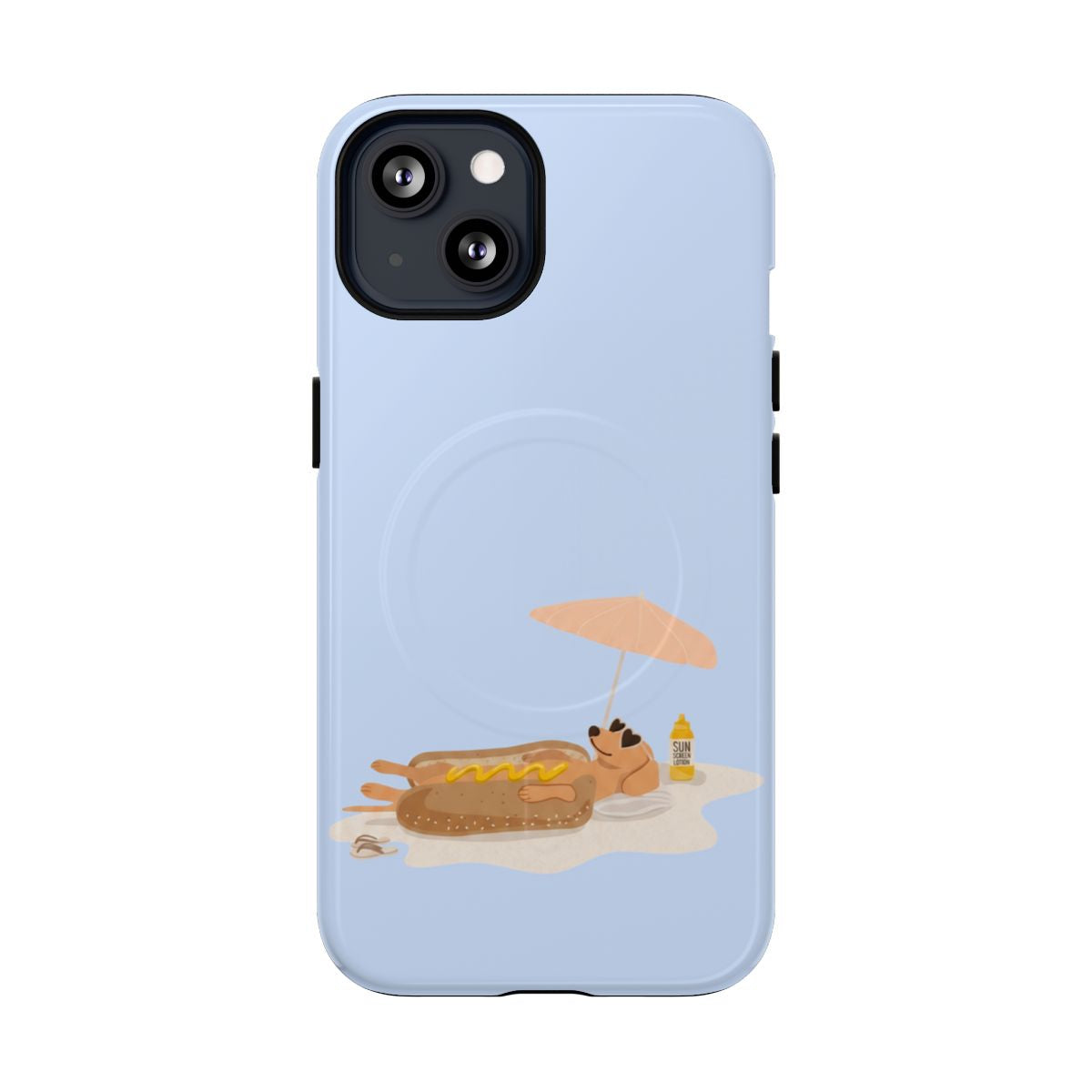 Funny Dachshund Phone Case – Minimalist Hot Dog Summer Aesthetic
