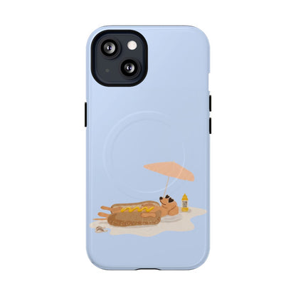 Funny Dachshund Phone Case – Minimalist Hot Dog Summer Aesthetic