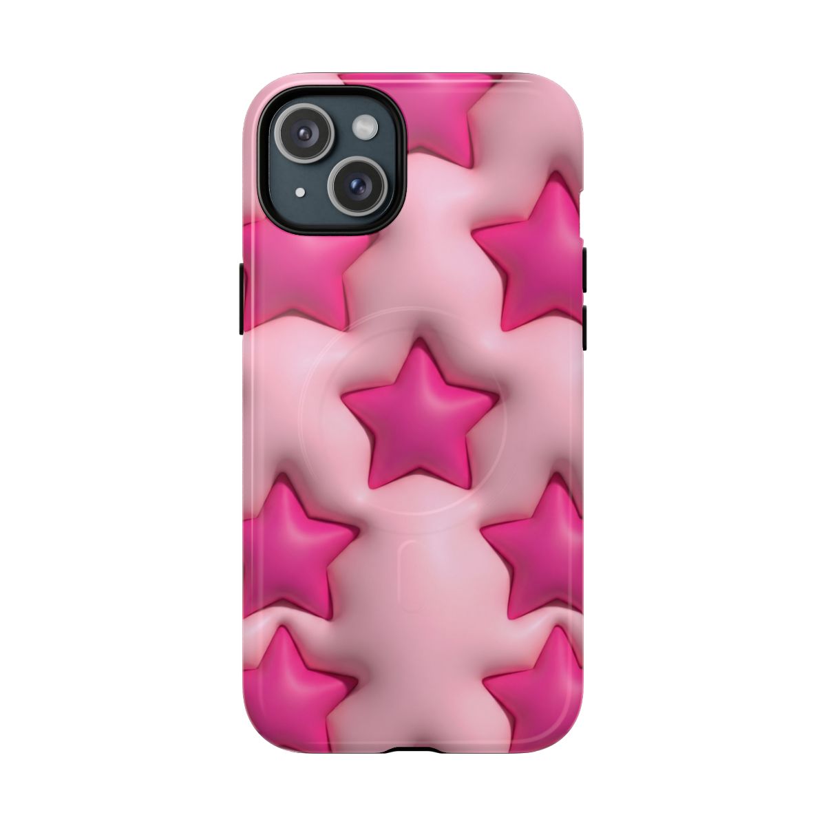 Pink Puffy Stars Aesthetic Phone Case - Cute Y2K Design