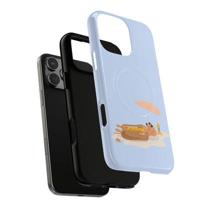 Funny Dachshund Phone Case – Minimalist Hot Dog Summer Aesthetic