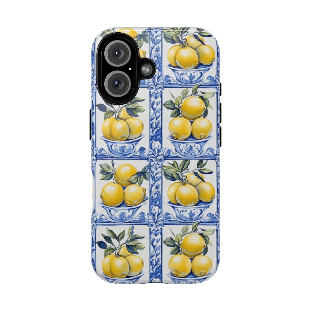 Amalfi Lemon Tile Phone Case - Mediterranean Blue & Yellow