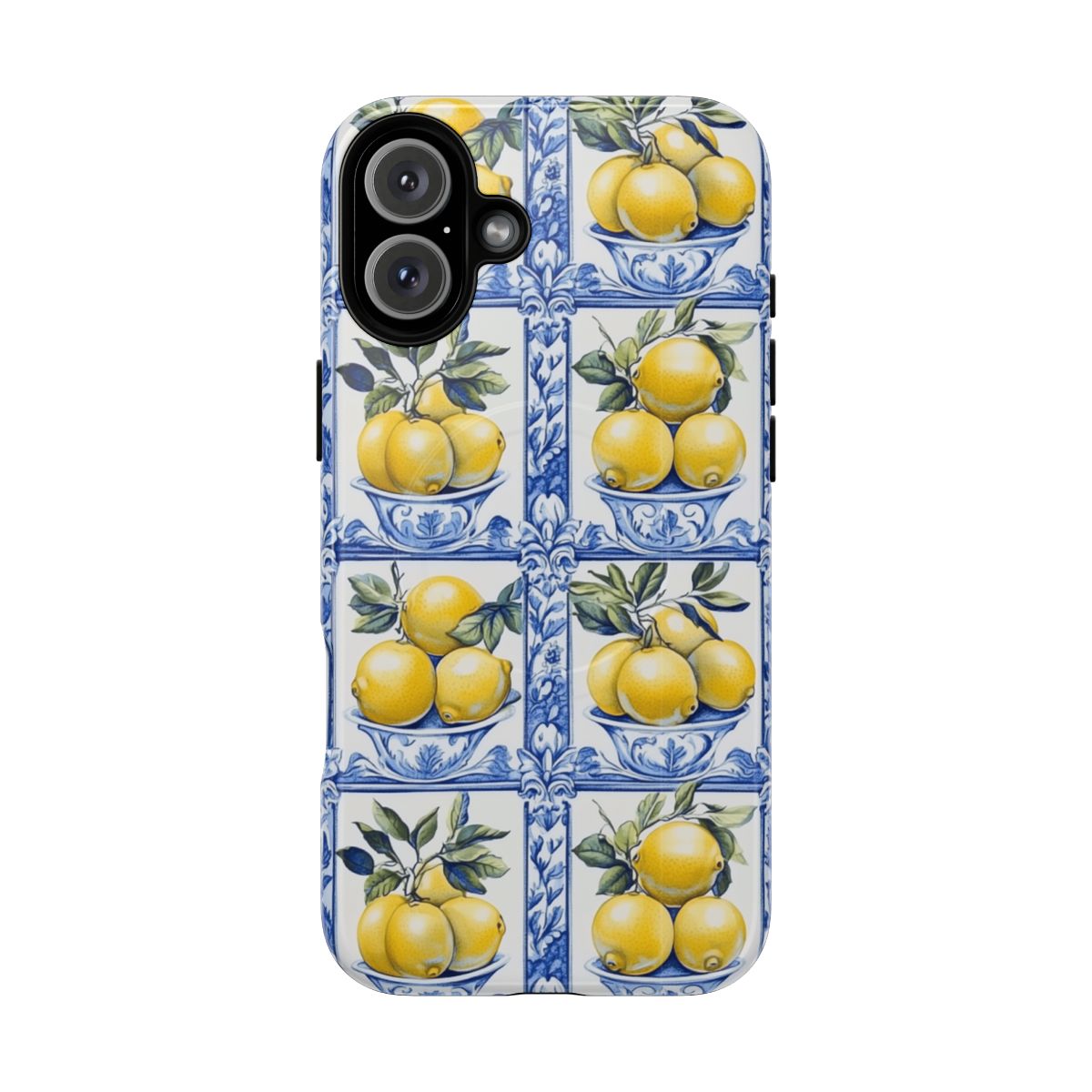 Amalfi Lemon Tile Phone Case - Mediterranean Blue & Yellow