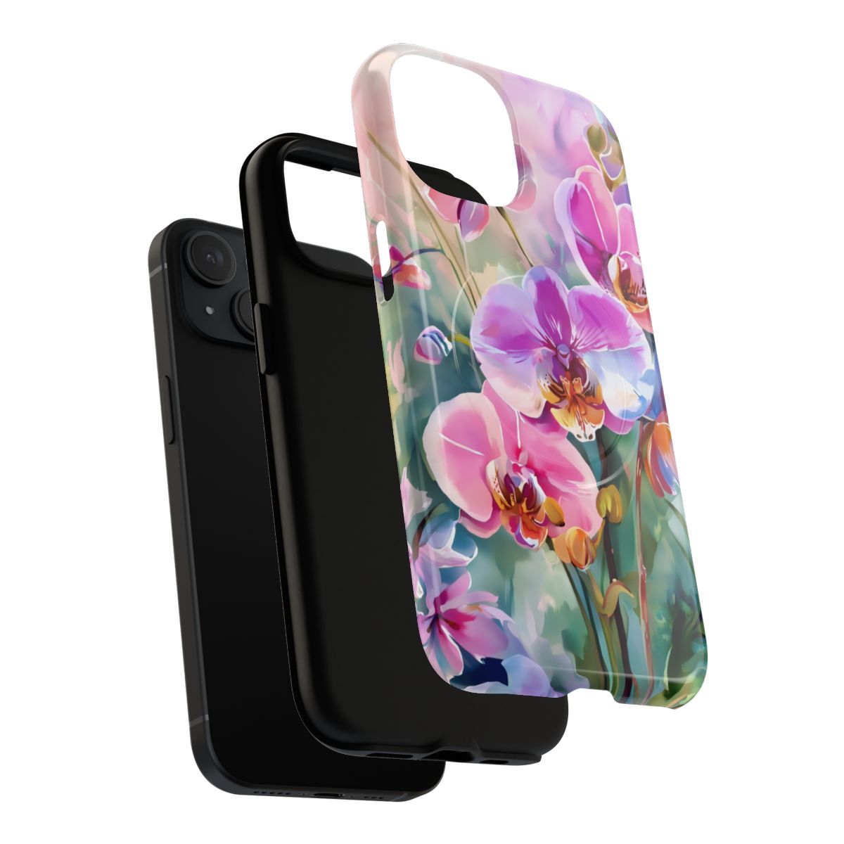 Pink Orchid Phone Case - Vibrant Tropical Watercolor Art