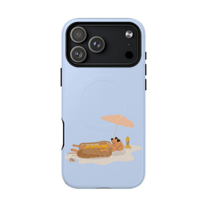 Funny Dachshund Phone Case – Minimalist Hot Dog Summer Aesthetic