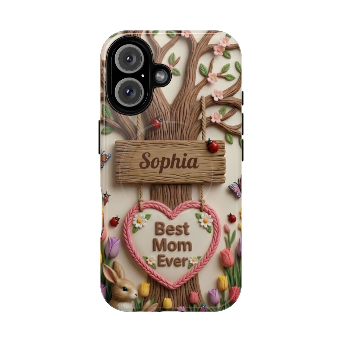 Personalized Best Mom Ever Phone Case - Whimsical Clay Garden
