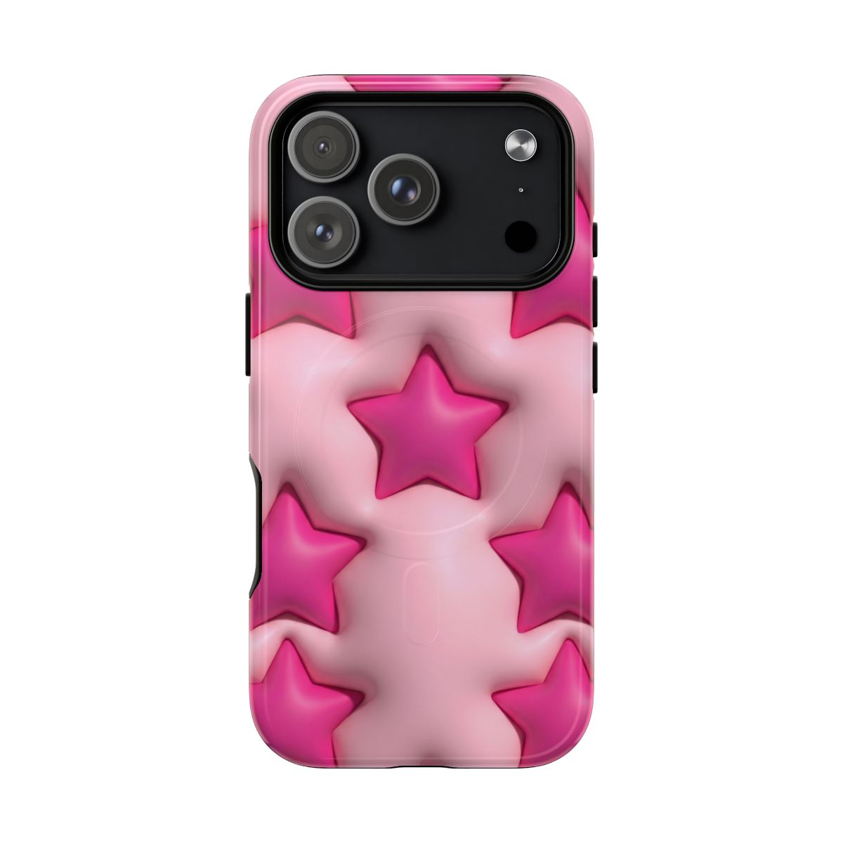 Pink Puffy Stars Aesthetic Phone Case - Cute Y2K Design