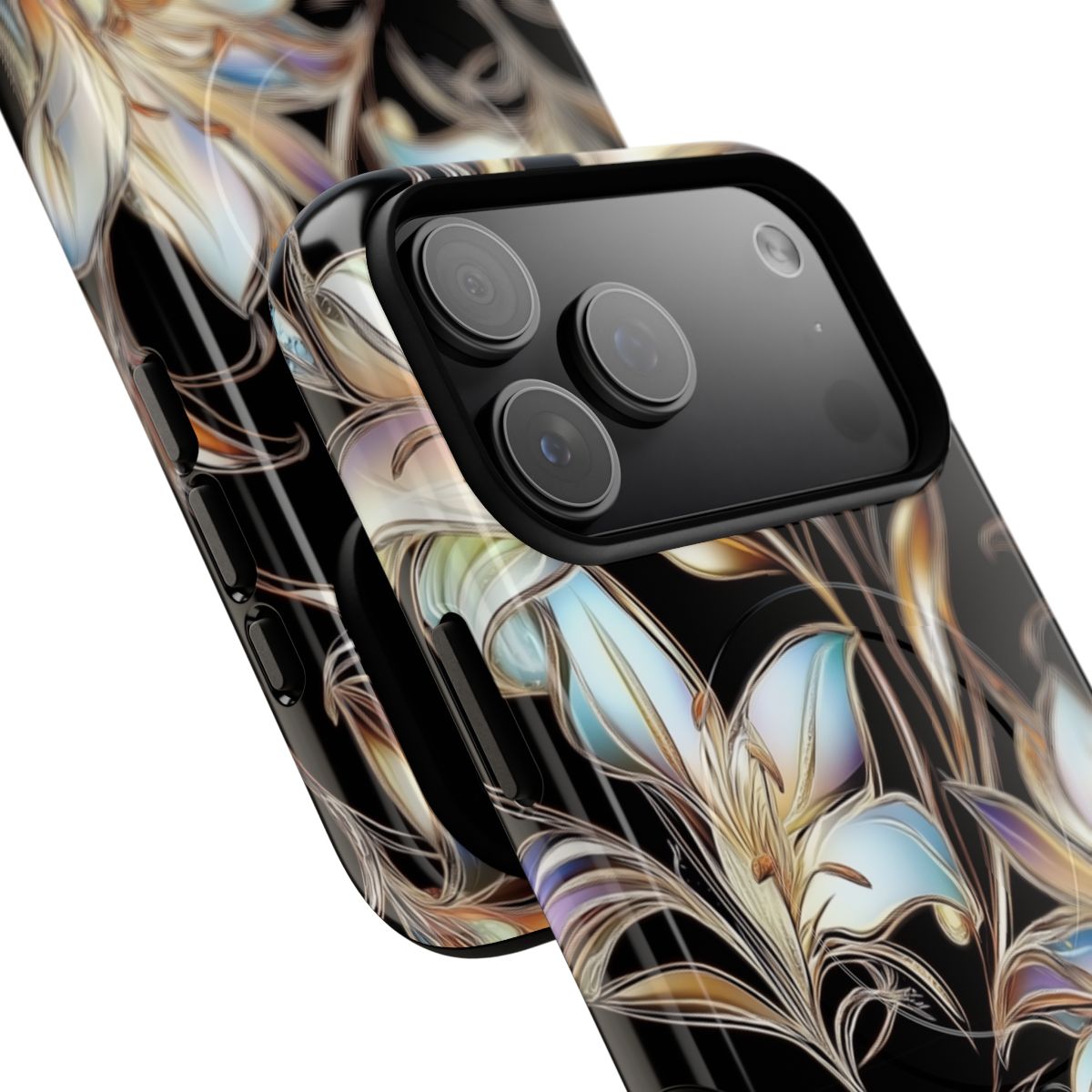 Midnight Floral Silk Lily Phone Case