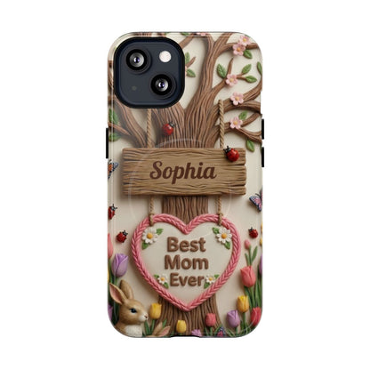 Personalized Best Mom Ever Phone Case - Whimsical Clay Garden