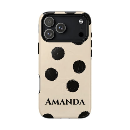 Personalized Polka Dot Phone Case – Custom Name Modern Abstract Aesthetic