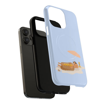 Funny Dachshund Phone Case – Minimalist Hot Dog Summer Aesthetic