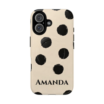 Personalized Polka Dot Phone Case – Custom Name Modern Abstract Aesthetic