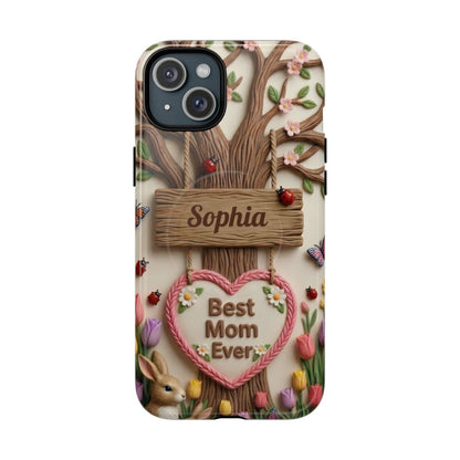 Personalized Best Mom Ever Phone Case - Whimsical Clay Garden