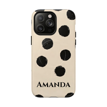 Personalized Polka Dot Phone Case – Custom Name Modern Abstract Aesthetic