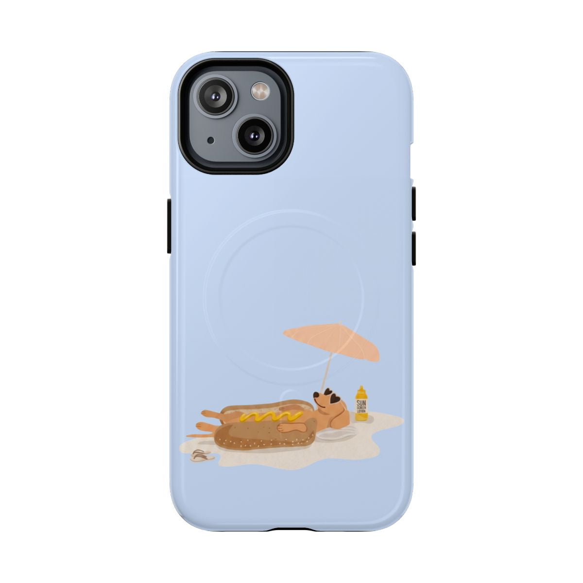 Funny Dachshund Phone Case – Minimalist Hot Dog Summer Aesthetic