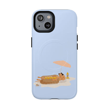 Funny Dachshund Phone Case – Minimalist Hot Dog Summer Aesthetic