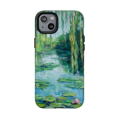 Willow Pond Impressionist Phone Case - Fine Art Lily Pad