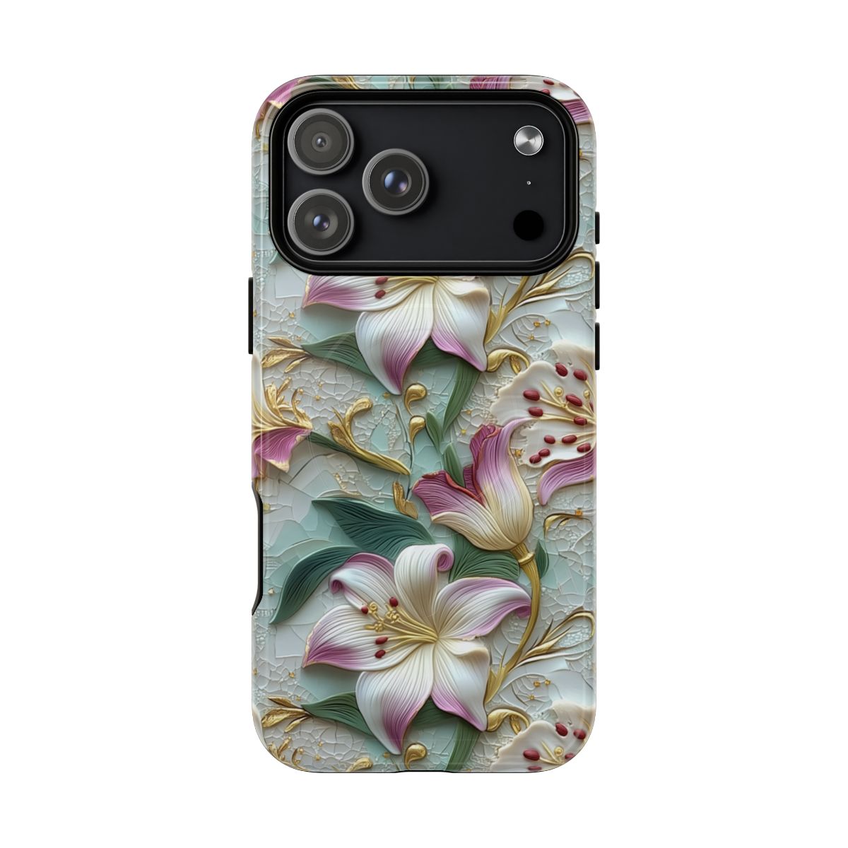 Enchanted Lily 3D Floral Phone Case - Textured Art