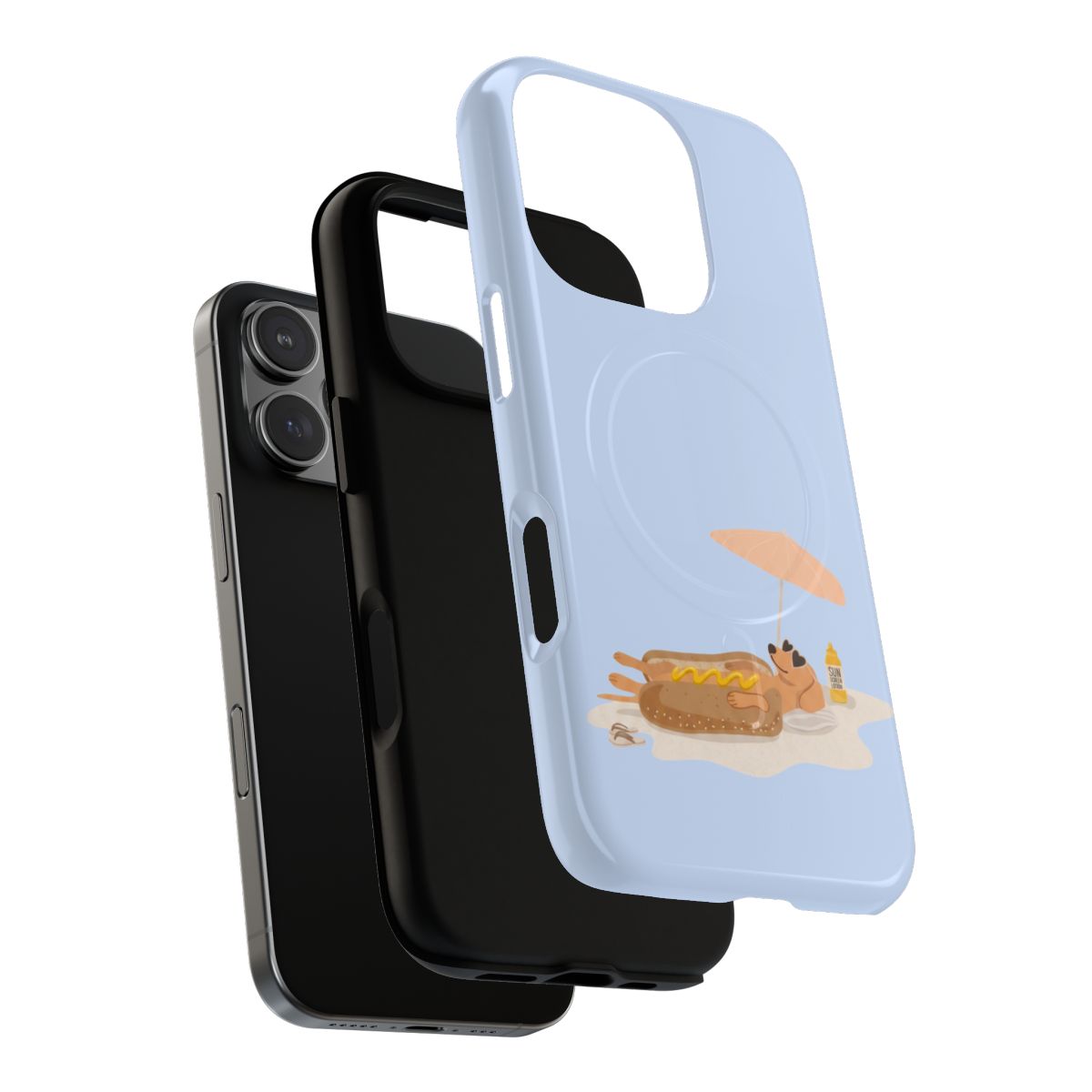 Funny Dachshund Phone Case – Minimalist Hot Dog Summer Aesthetic