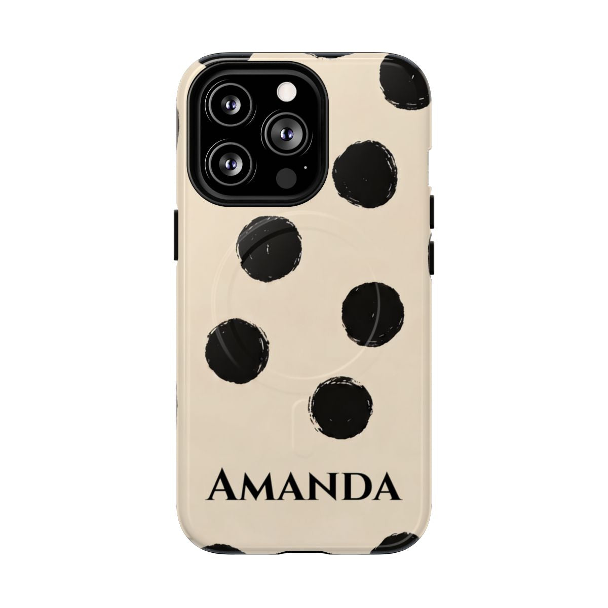 Personalized Polka Dot Phone Case – Custom Name Modern Abstract Aesthetic