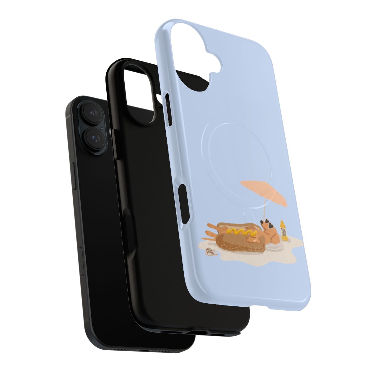 Funny Dachshund Phone Case – Minimalist Hot Dog Summer Aesthetic